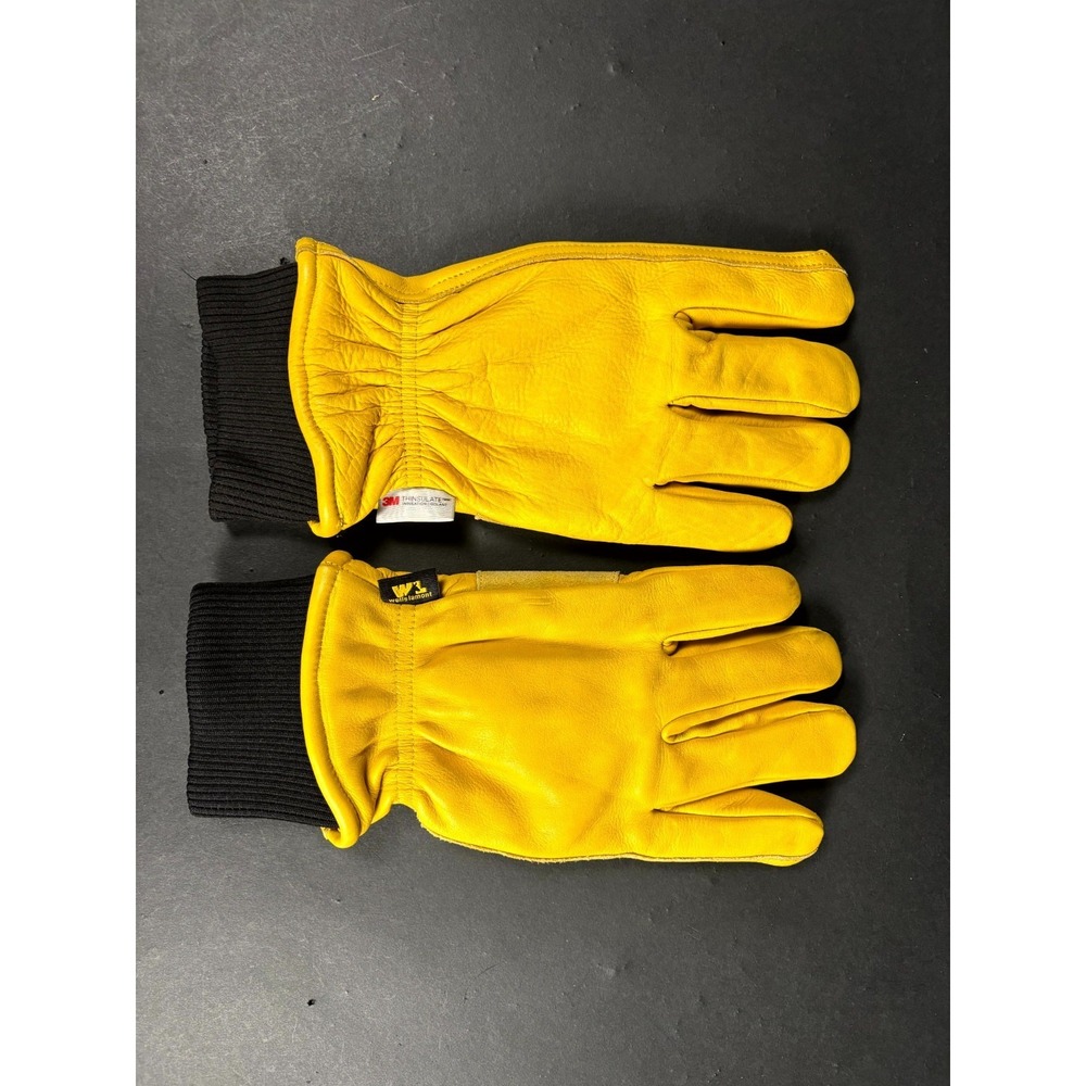 Wells Lamont NWOT HydraHyde Gloves Men's Yellow  Insulated Cowhide Leather